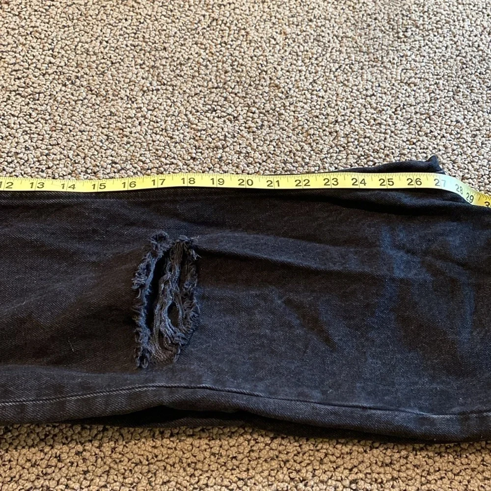 Zara Black Distressed wide Legged Jeans Size 0 in EUC
